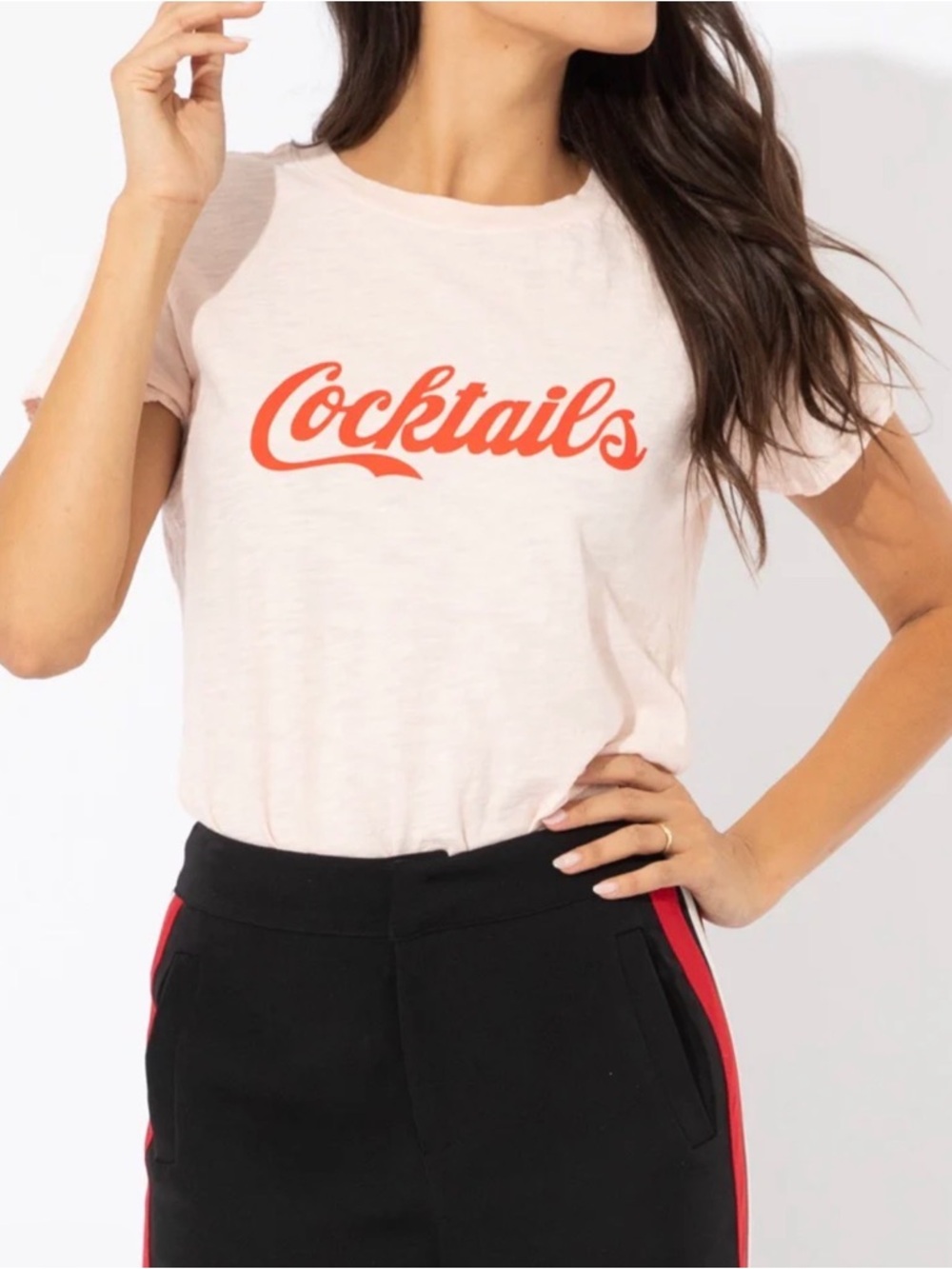 NWT Sub Urban Riot Women’s Pink ‘Cocktails’ Slub Loose Tee